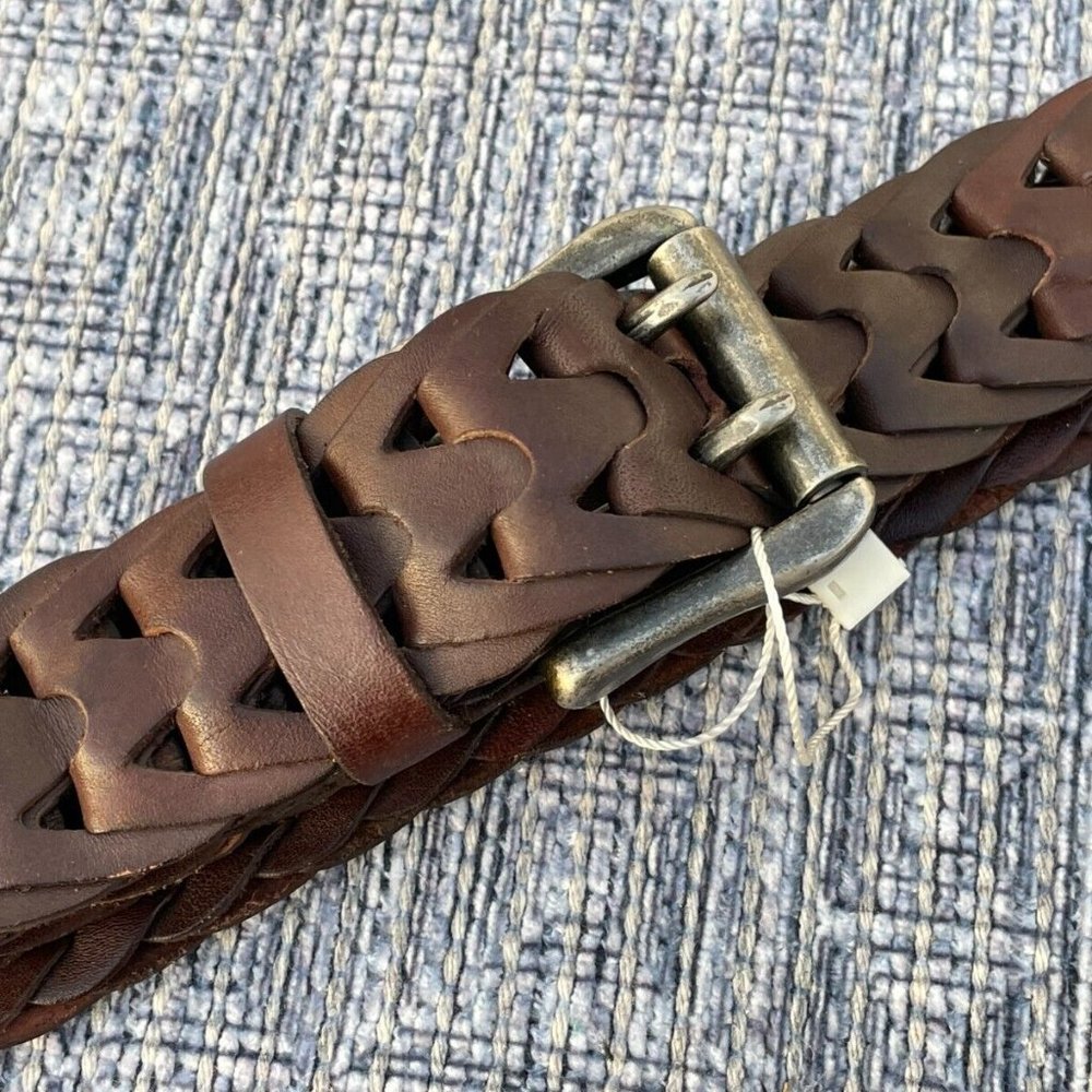 Jeanswest Cuir Vertiable Belt Genuine Leather Braided Waistband Unisex Size 36 - Picture 12 of 12